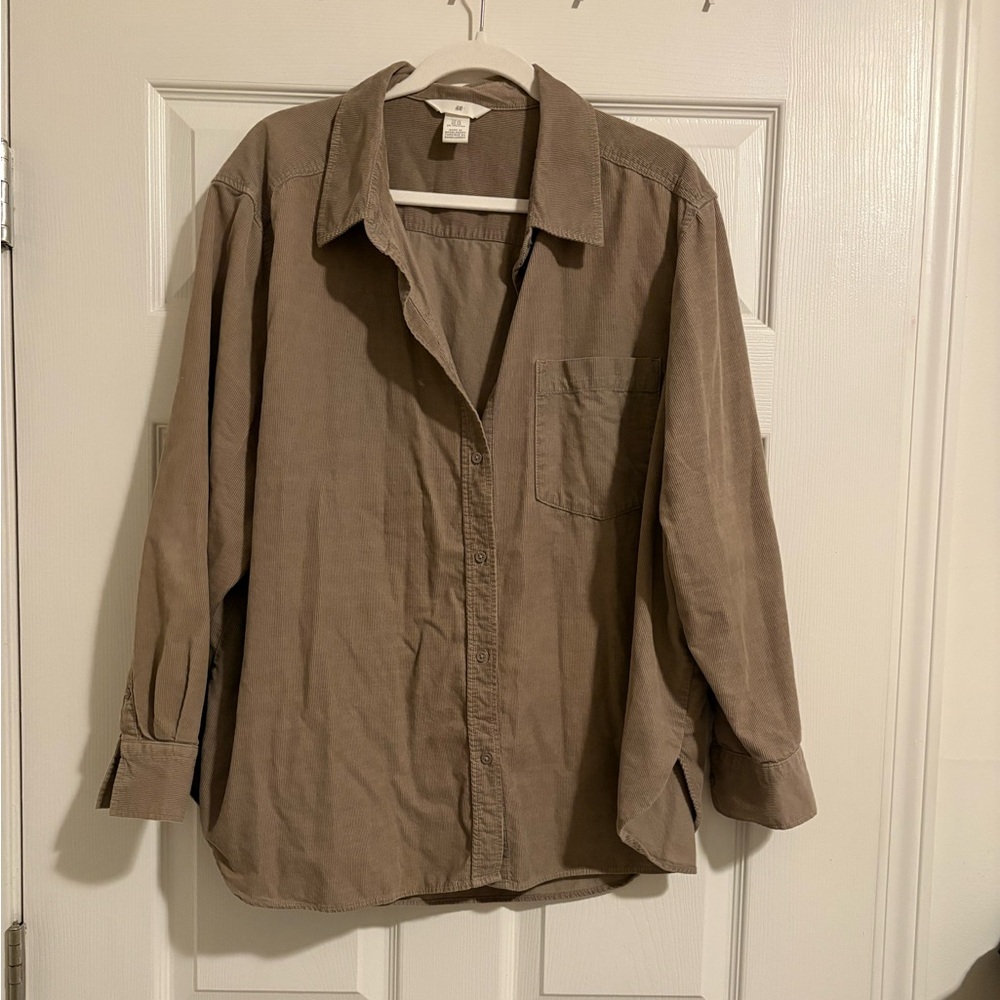 H&M Taupe Corduroy Shirt